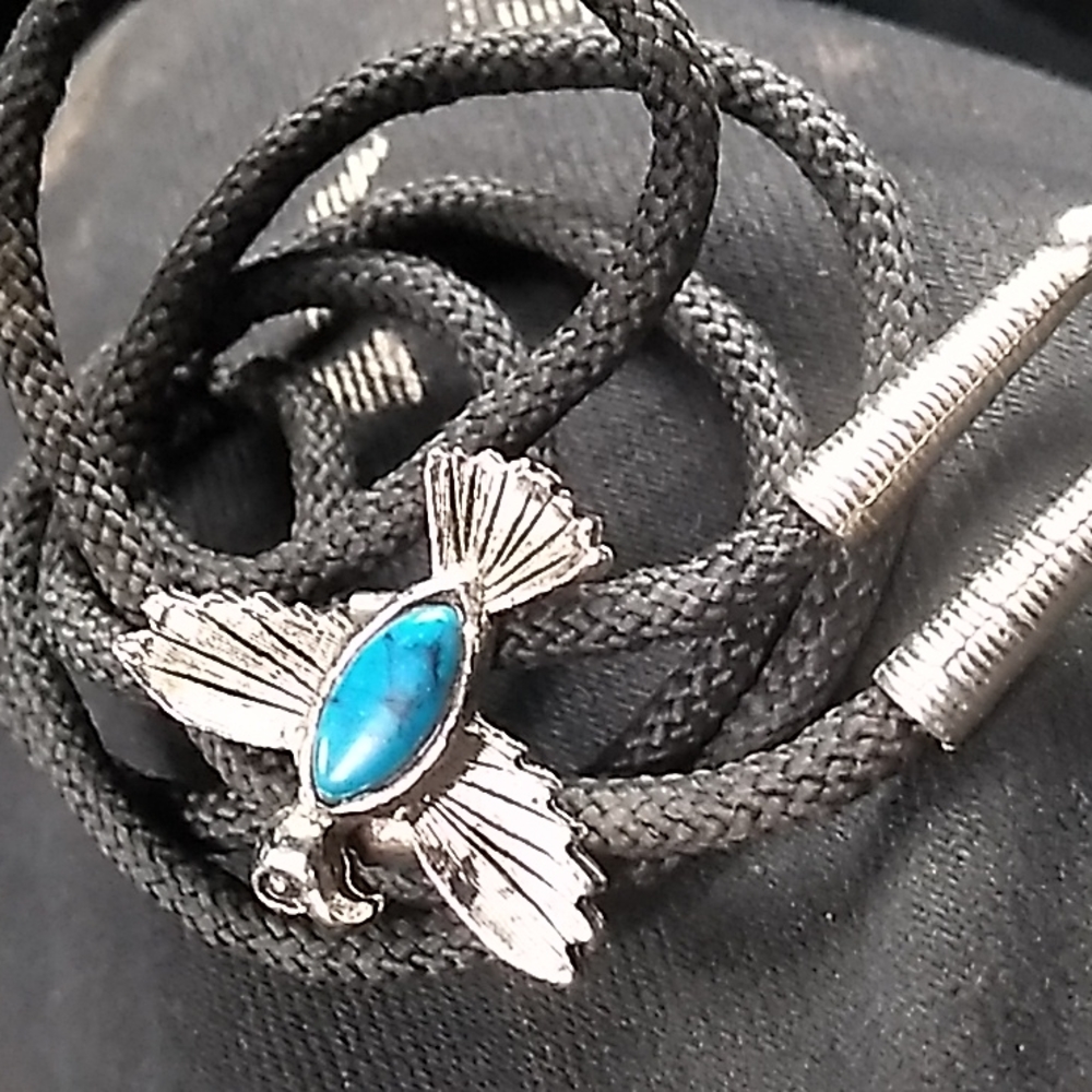 Turquoise eagle vintage western bolo tie
